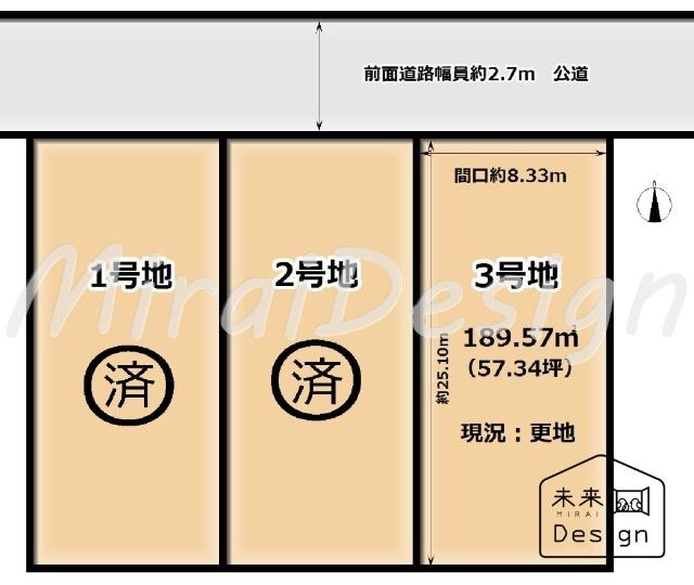 京田辺市草内穴口　3号地　建築条件付き　売土地 区画図