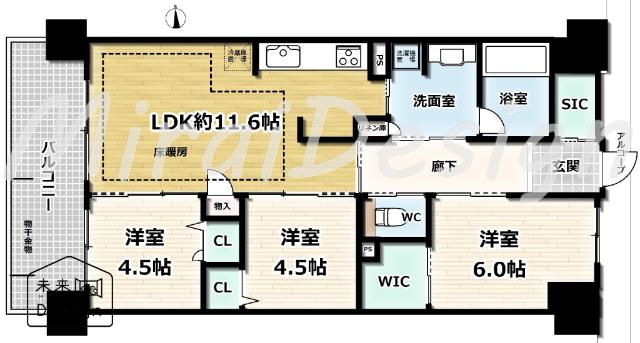 全室フローリング・全室収納スペース付きの間取り2SLDK！
