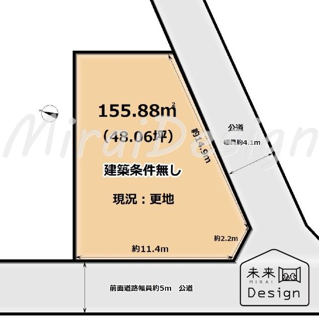 京田辺市大住平谷　建築条件無し　売土地 区画図