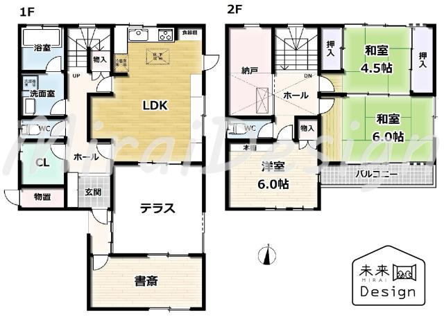 宇治市伊勢田町北山　中古戸建住宅 間取り図画像