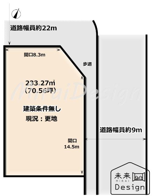 京田辺市大住ケ丘4丁目　建築条件無し　売土地 区画図