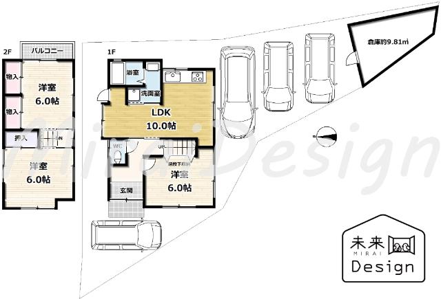 宇治市伊勢田町若林　中古戸建住宅 間取り図画像