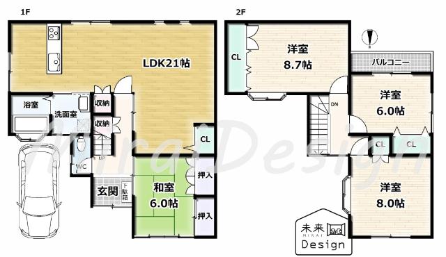 宇治市小倉町春日森　中古戸建住宅 間取り図画像