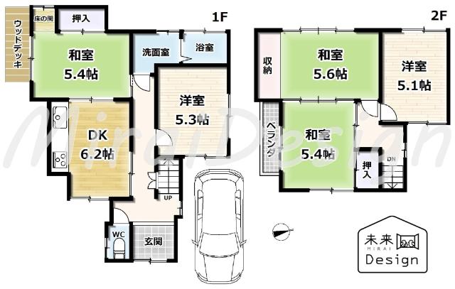 京田辺市興戸南落延　中古戸建住宅 間取り図画像