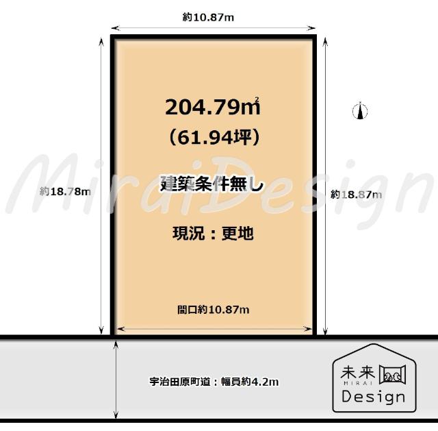 綴喜郡宇治田原町大字南小字亥子　建築条件無し　売土地 区画図
