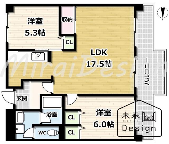 ユニライフ宇治Ⅱ番館 間取り図画像