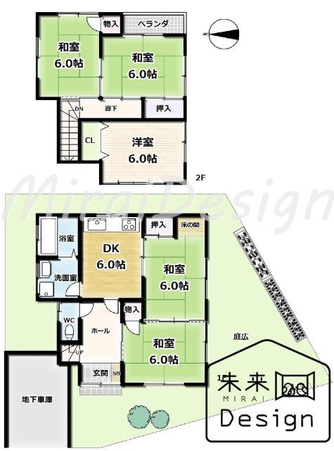 宇治田原町湯屋谷上西谷　中古戸建住宅 間取り図画像