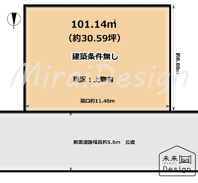 宇治市伊勢田町遊田　建築条件無し　売土地 区画図