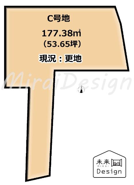 宇治市宇治米阪　建築条件付き　売土地 区画図