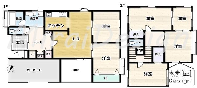 京田辺市花住坂2丁目　中古戸建住宅 間取り図画像