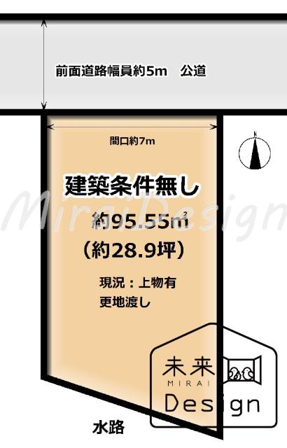 城陽市富野西垣内　建築条件無し　売土地 区画図
