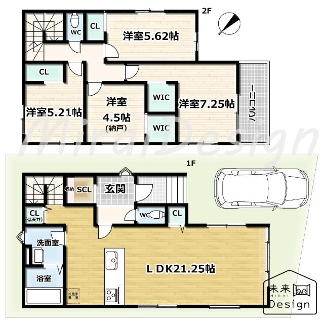 宇治市羽拍子町　4号地　新築戸建住宅 間取り図画像