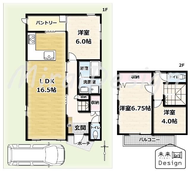 京田辺市三山木中央5丁目　中古戸建住宅 間取り図画像