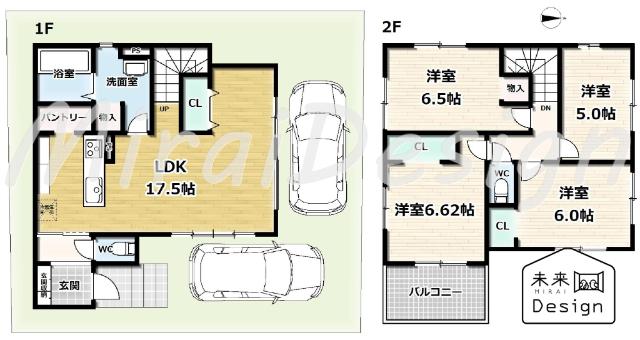 宇治市大久保町大竹　1号地　新築戸建住宅 間取り図画像
