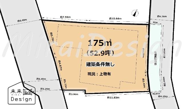 宇治市木幡檜尾　建築条件無し　売土地 区画図