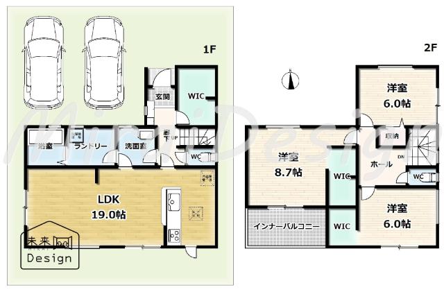 宇治市伊勢田町名木1丁目　新築戸建住宅 間取り図画像