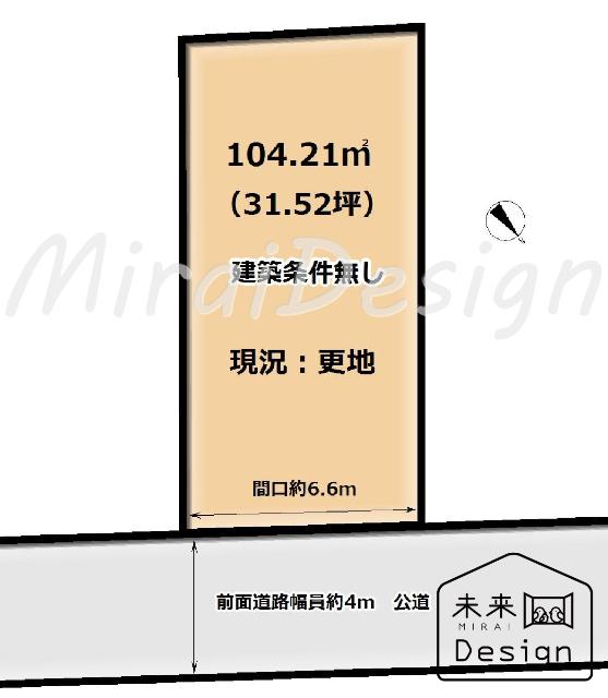 宇治市木幡御蔵山　建築条件無し　売土地 区画図