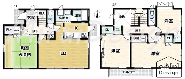 宇治市伊勢田町砂田　中古戸建住宅 間取り図画像