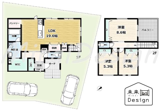 京田辺市同志社山手２丁目　中古戸建住宅 間取り図画像