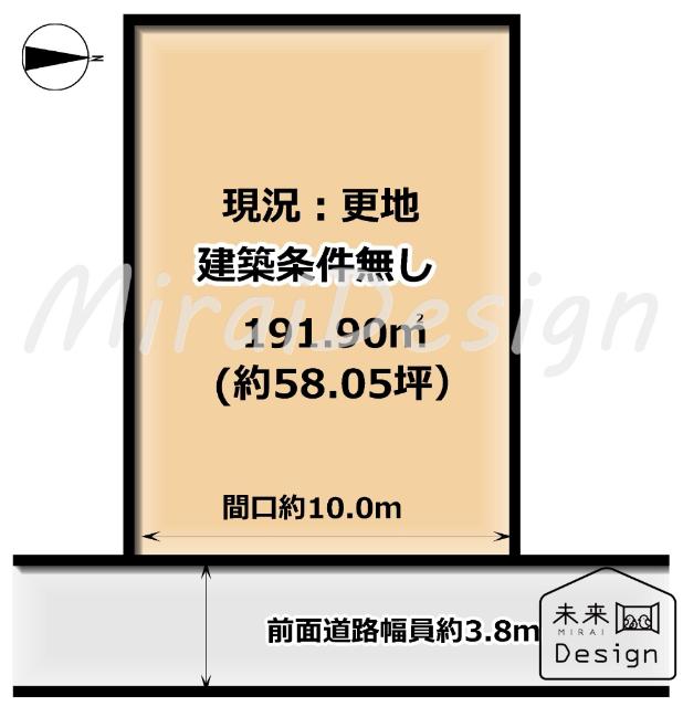 宇治市木幡南山　建築条件無し　売土地 区画図