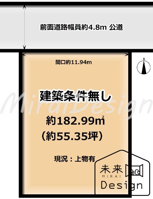城陽市寺田水度坂　建築条件無し　売土地 区画図