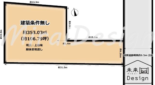 京田辺市東西神屋　建築条件無し　売土地 区画図