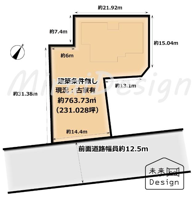宇治市神明宮北　建築条件無し　売土地 区画図