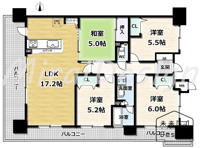パデシオン京都大久保ザ・グランドレジデンス 間取り図画像