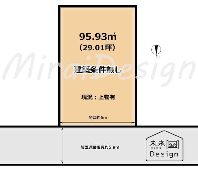 京田辺市三山木南山　建築条件無し　売土地 区画図