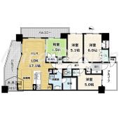 ラフィーネ城陽駅前 間取り図画像