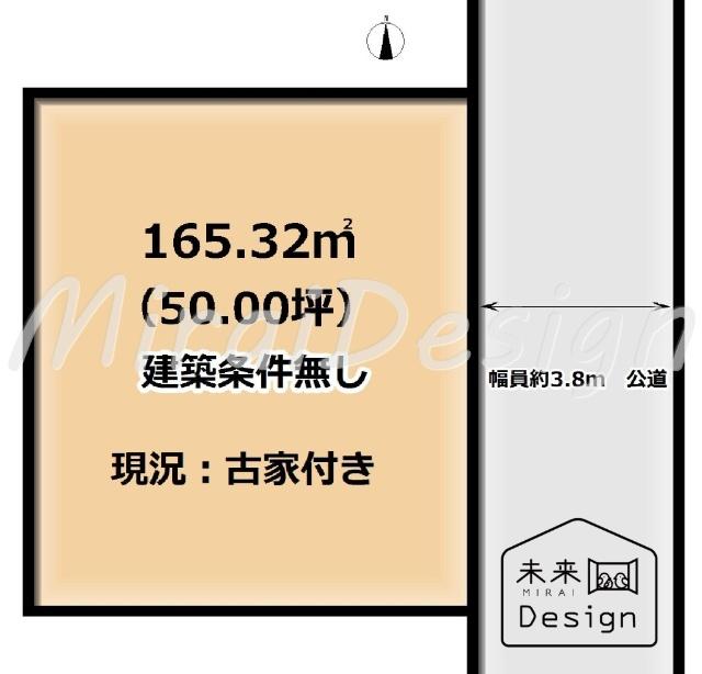 城陽市寺田樋尻　建築条件無し　売土地 区画図