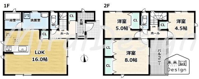宇治市伊勢田町新中ノ荒　新築戸建住宅　1号棟 間取り図画像