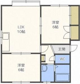 札幌市西区発寒六条アパート 間取り図画像