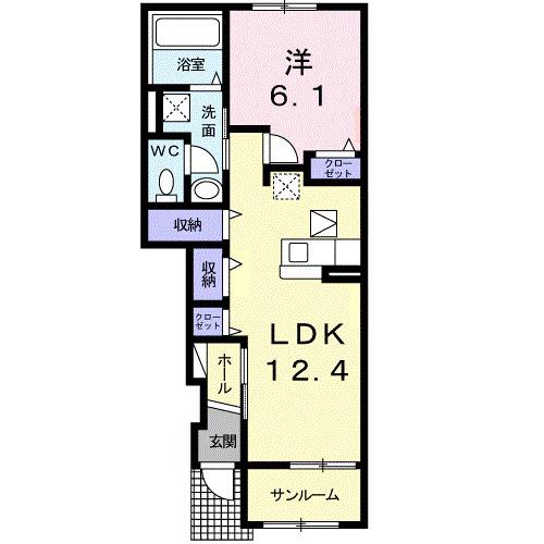 ヴィラソレイユ（103） 間取り図画像