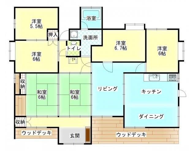 小林市北西方中古戸建 間取り図画像