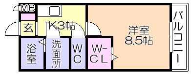 ｺｰﾄｸﾚｰﾙ（103） 間取り図画像