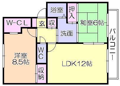 ﾒｿﾞﾝｸﾚ-ﾙ西町A（203） 間取り図画像