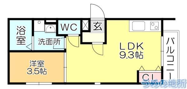 CLOVER津福（203） 間取り図画像