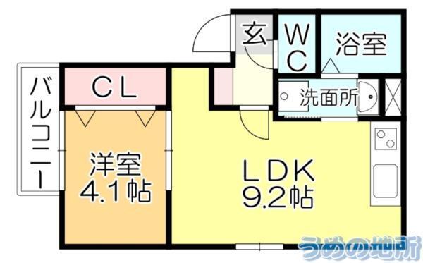 Favoloso花畑I（101） 間取り図画像