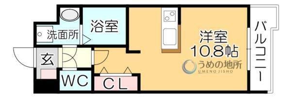 S-RESIDENCE六ツ門abreastII（1306） 間取り図画像