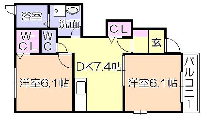 ｱﾚｸﾞﾘｱ（102） 間取り図画像