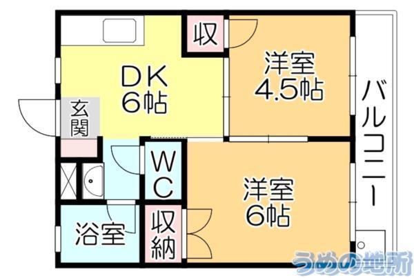 ｺｰﾎﾟﾚｰﾃｨｯﾄﾞﾅｶｼﾏ（102） 間取り図画像