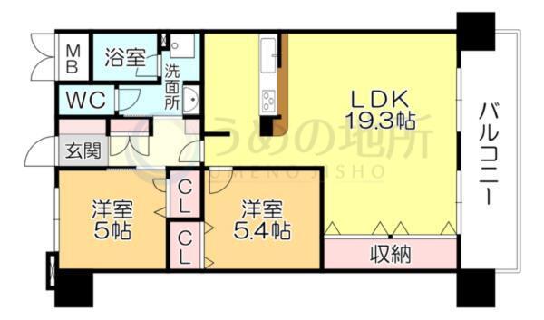 ｱﾝﾋﾟｰﾙ六ﾂ門（503） 間取り図画像