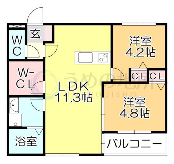 L-bloom御井（105） 間取り図画像