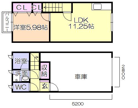 ｱｳﾄﾘﾒｯｻA（1） 間取り図画像