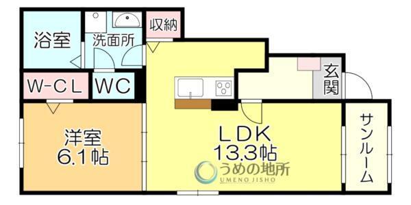 ﾘｰｳﾞII（101） 間取り図画像