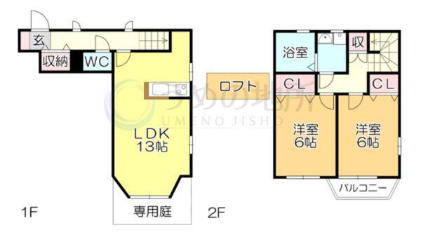 ｶｰｻｷｬｯｽﾙ（105） 間取り図画像