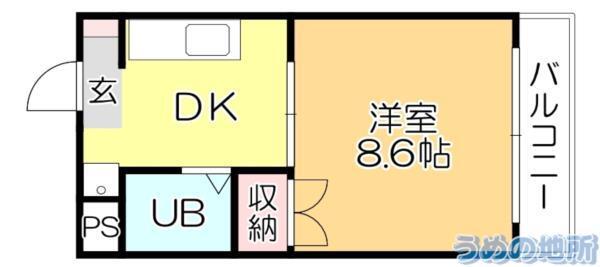 ｺｰﾎﾟ加月B棟（307） 間取り図画像