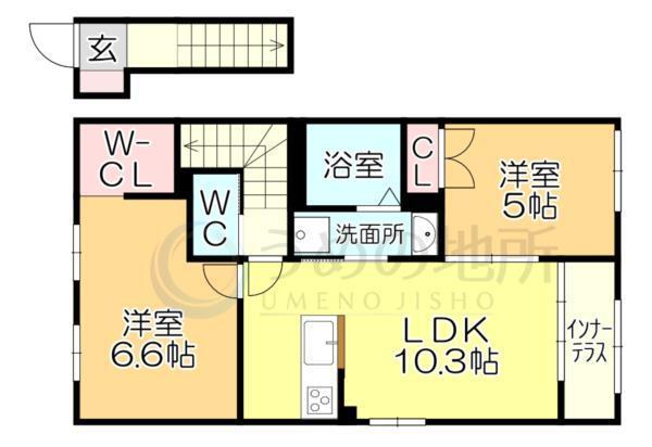 ｻｸﾗｳﾞｨﾗｰｼﾞｭ津福（211） 間取り図画像