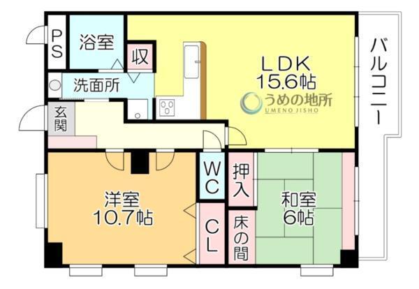 ｴﾝｾﾞﾙﾊｲﾑ六ツ門（603） 間取り図画像